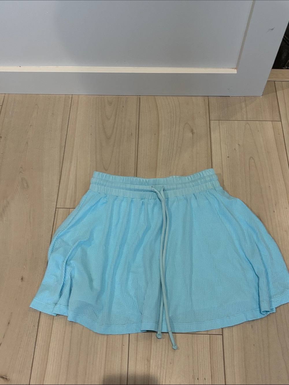 Beach Riot Light Blue Athletic Skort with Drawstring Waist
